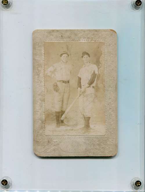 Two Base Ball Players Holidng Webless Glove and Bat Nazareth, PA Studio